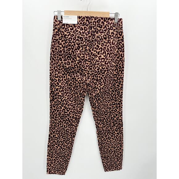 Ann Taylor The Skinny Highest Rise Pink Cheetah Corduroy Pants Women's Size 4 - Picture 2 of 9